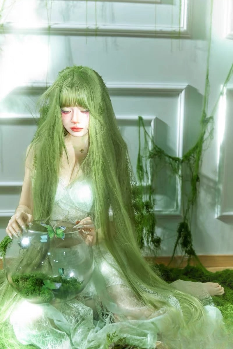 Wig 130cm Extra Long Green Straight Lolita Wig
