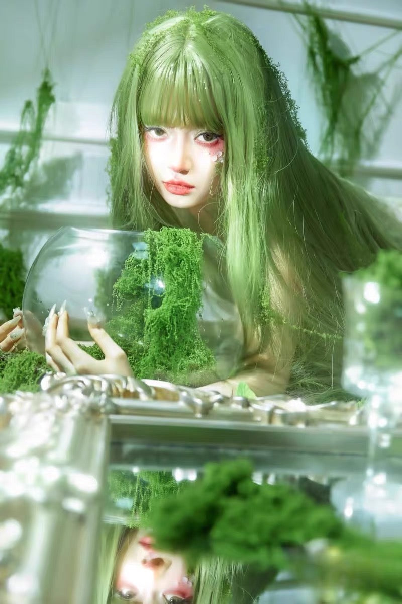 Wig 130cm Extra Long Green Straight Lolita Wig