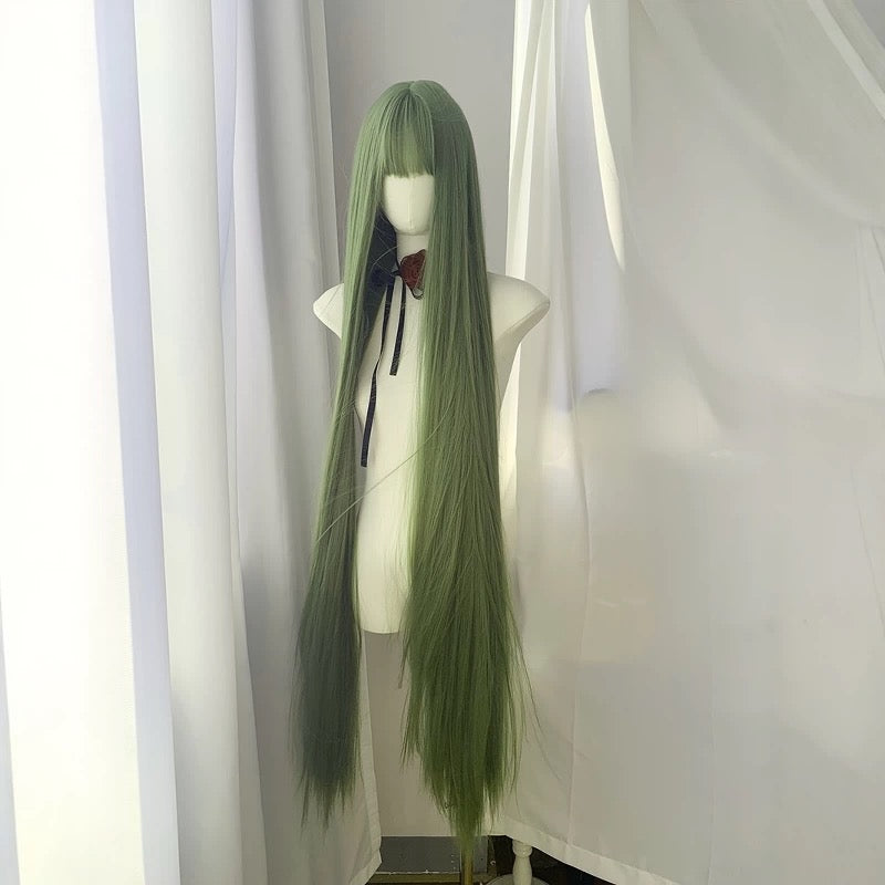 Wig 130cm Extra Long Green Straight Lolita Wig